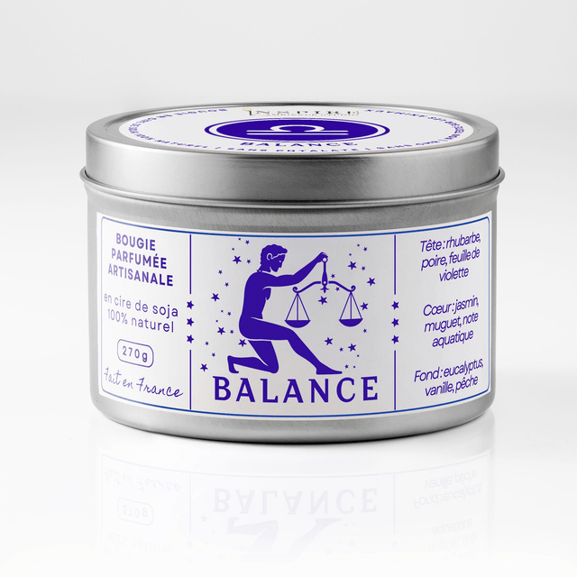 Bougie parfumée aromathérapie en cire de soja 100% naturelle - Balance, 300g