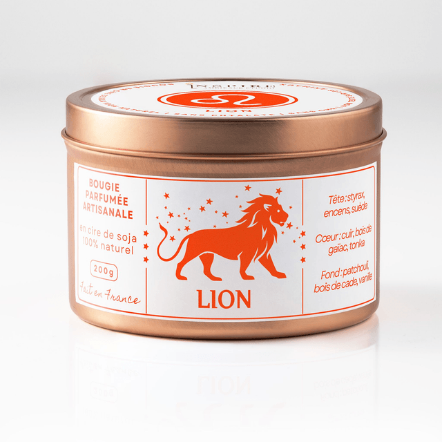 Bougie parfumée aromathérapie en cire de soja 100% naturelle - Lion, 200g
