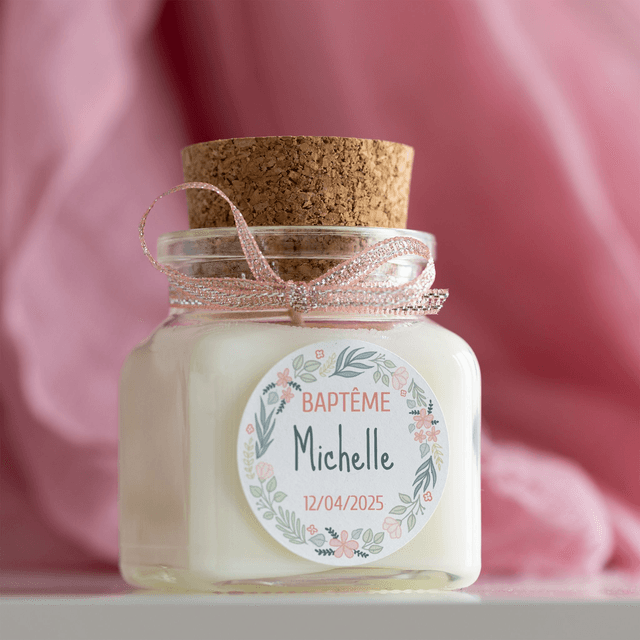 6 Bougies personnalisées parfumées : cadeau invités mariage, baptême, communion, anniversaire, baby shower, gender reveal, EVJF, Parfum FOR HER