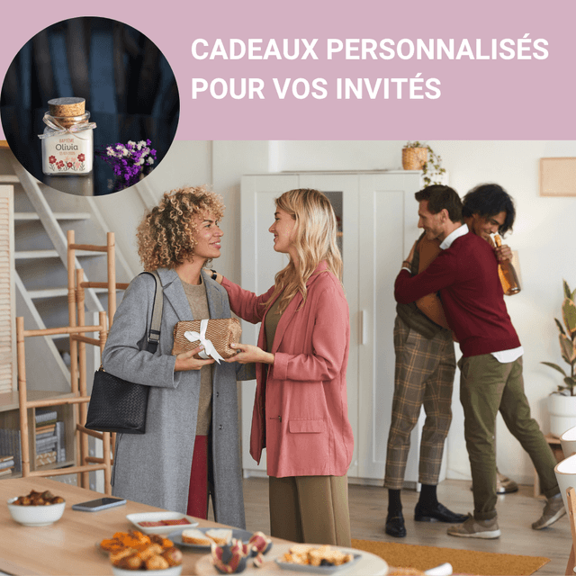 6 Bougies personnalisées parfumées : cadeau invités mariage, baptême, communion, anniversaire, baby shower, gender reveal, EVJF, Parfum LA NUIT TRESOR