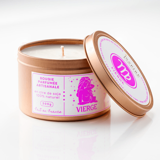Bougie parfumée aromathérapie en cire de soja 100% naturelle - Vierge, 200g