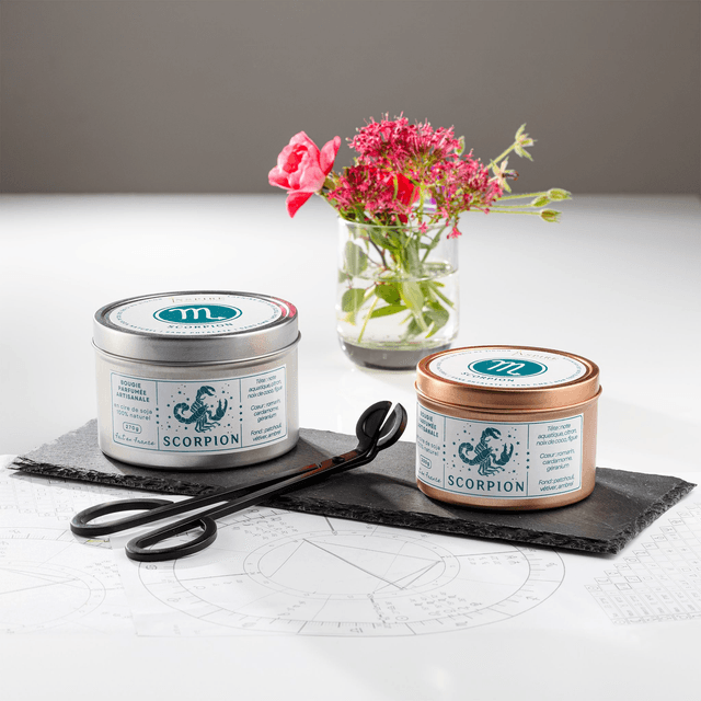 Bougie parfumée aromathérapie en cire de soja 100% naturelle - Scorpion, 200g