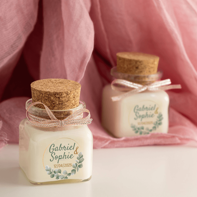6 Bougies personnalisées parfumées : cadeau invités mariage, baptême, communion, anniversaire, baby shower, gender reveal, EVJF, Parfum au choix