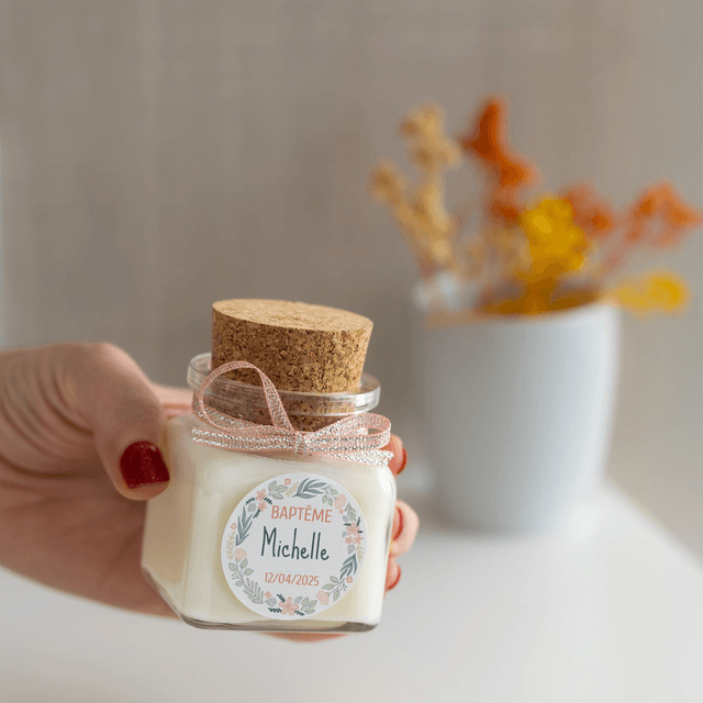 6 Bougies personnalisées parfumées : cadeau invités mariage, baptême, communion, anniversaire, baby shower, gender reveal, EVJF, Parfum FOR HER