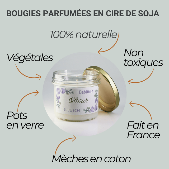 6 pièces de Bougies personnalisées parfumées - Idée-cadeau invités baptême, anniversaire, mariage, retraite, événements d’entreprise, remerciements #5