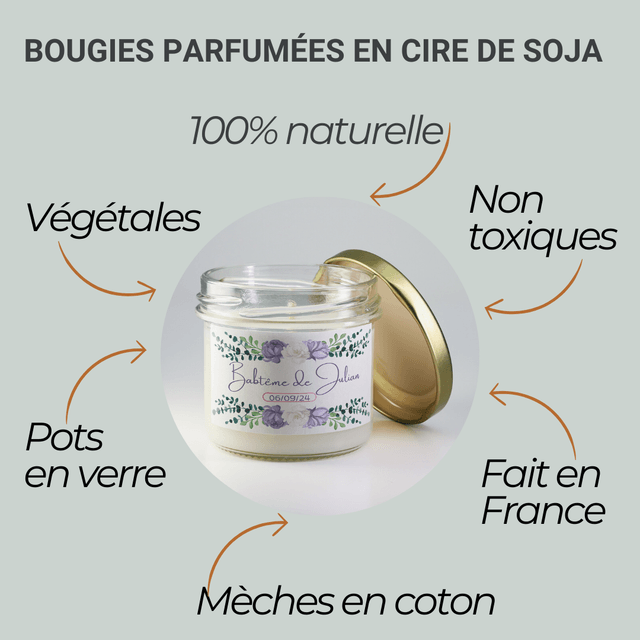 6 pièces de Bougies personnalisées parfumées - Idée-cadeau invités baptême, anniversaire, mariage, retraite, événements d’entreprise, remerciements #3