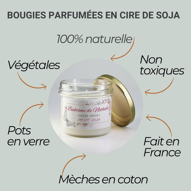6 pièces de Bougies personnalisées parfumées - Idée-cadeau invités baptême, anniversaire, mariage, retraite, événements d’entreprise, remerciements #2