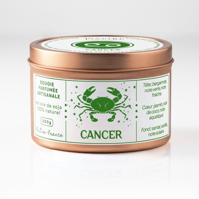 Bougie parfumée aromathérapie en cire de soja 100% naturelle - Cancer, 200g