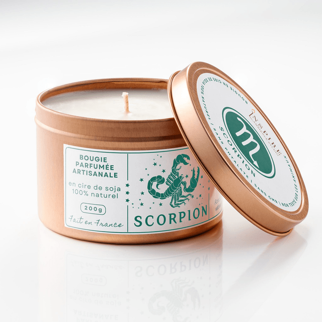 Bougie parfumée aromathérapie en cire de soja 100% naturelle - Scorpion, 200g