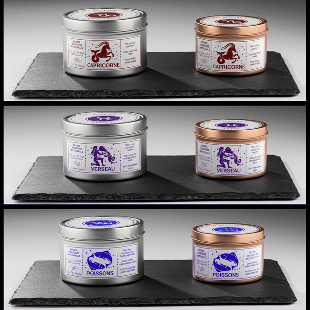 Bougie parfumée aromathérapie en cire de soja 100% naturelle - Poissons, 300g