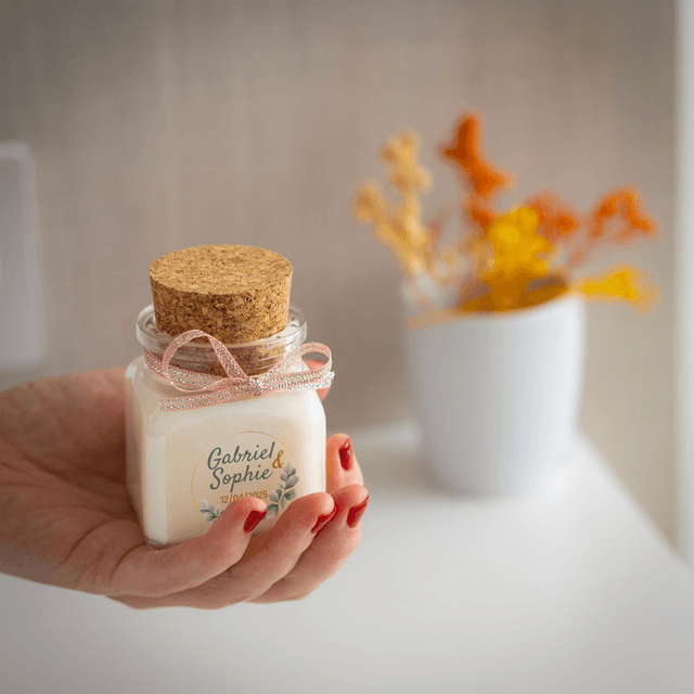 6 Bougies personnalisées parfumées : cadeau invités mariage, baptême, communion, anniversaire, baby shower, gender reveal, EVJF, Parfum au choix