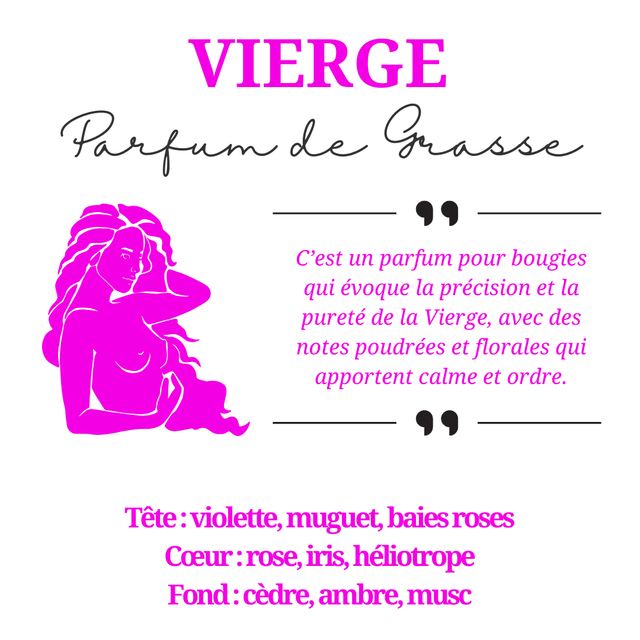 Bougie parfumée aromathérapie en cire de soja 100% naturelle - Vierge, 300g
