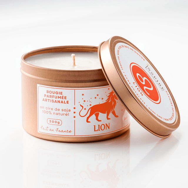 Bougie parfumée aromathérapie en cire de soja 100% naturelle - Lion, 200g