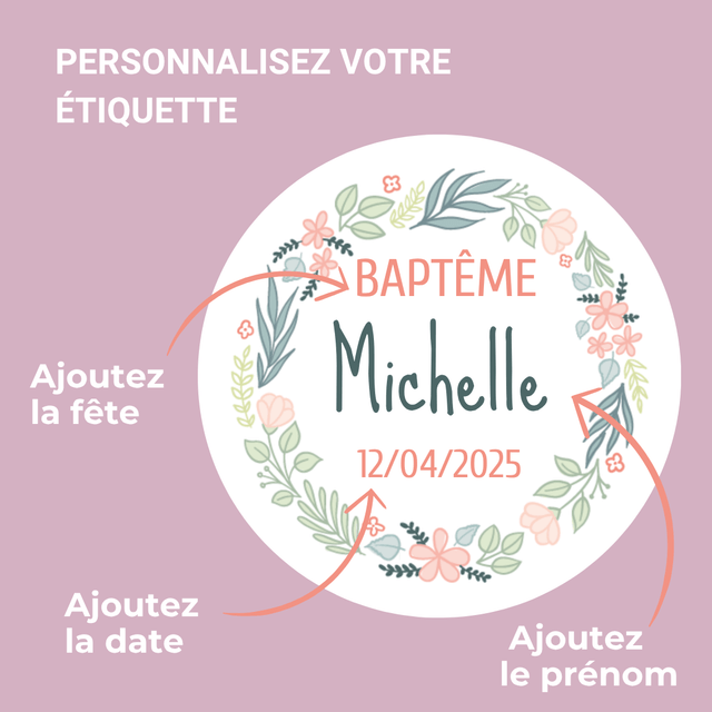 6 Bougies personnalisées parfumées : cadeau invités mariage, baptême, communion, anniversaire, baby shower, gender reveal, EVJF, Parfum FOR HER