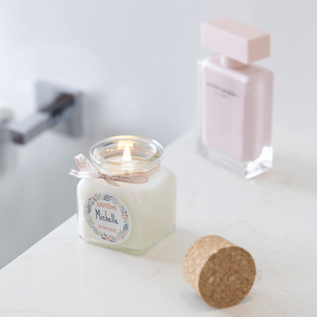 6 Bougies personnalisées parfumées : cadeau invités mariage, baptême, communion, anniversaire, baby shower, gender reveal, EVJF, Parfum FOR HER