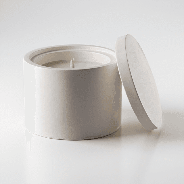 Bougie parfumée en cire de soja dans pot en plâtre avec couvercle - Parfums : Fleur de coton, Bois de Santal, Lavande, Menthe et eucalyptus, Sauge