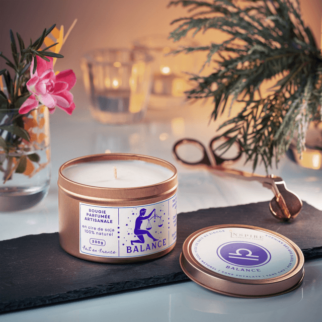 Bougie parfumée aromathérapie en cire de soja 100% naturelle - Balance, 200g